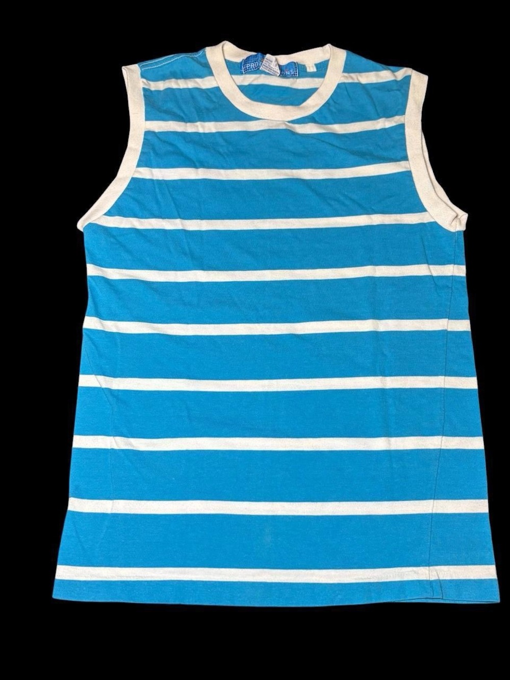 Blue & White Striped Sleeveless Kids Top - Unbranded